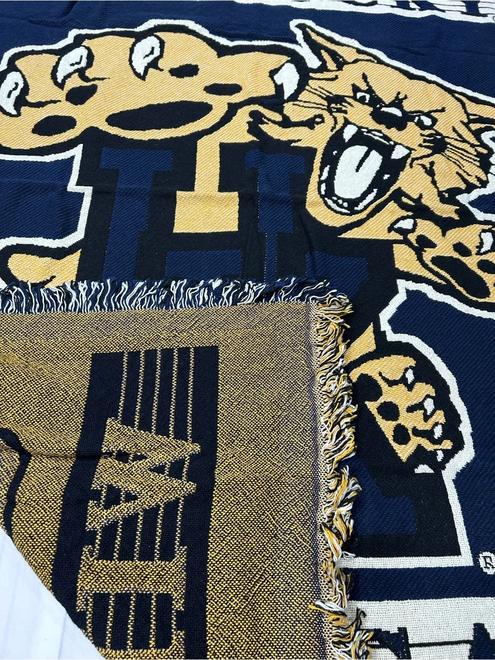 VintagePure Country Weavers Kentucky Wildcats Woven Tapestry Type Throw Blanket